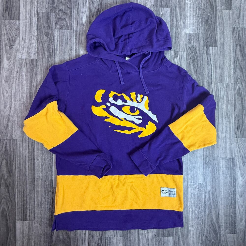 PINK Victoria’s Secret Collegiate Shade LSU Tigers Purple-Gold Hooded Sweatshirt